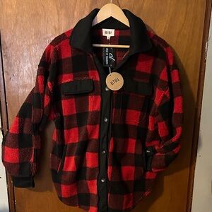 BiBi Kids Checkered Red and Black Puffer Jacket